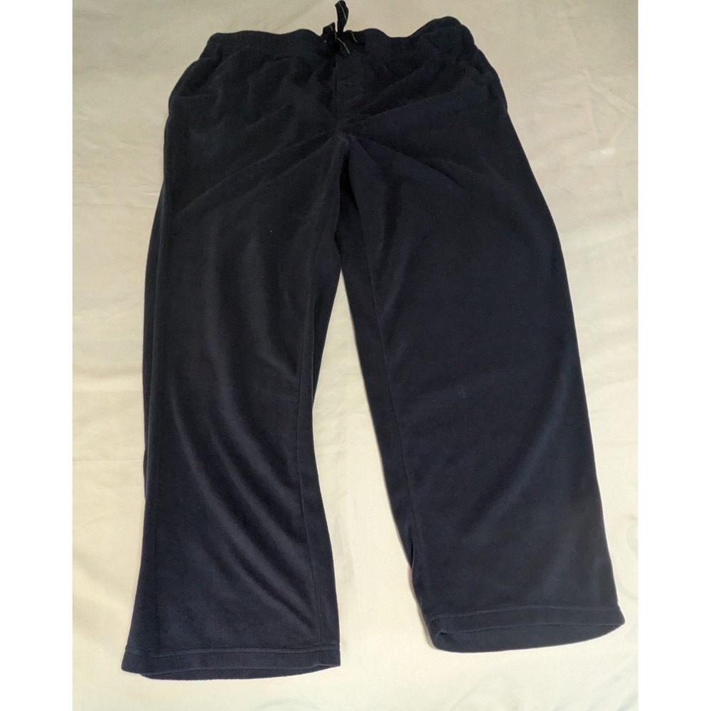 Joe Boxer Pajama Set Mens XL Navy Blue Excellent Fleece Striped Top Solid Pants